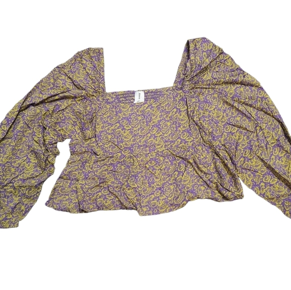 ABOUND paisley smock top with peplum M - Picture 4 of 9